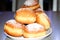 Beautiful Hanukkah donuts. Icing Sugar On Donuts