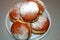 Beautiful Hanukkah donuts. Icing Sugar On Donuts