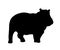 beautiful happo standing in style. Hippo silhouette. Vector illustration