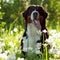 Beautiful happy Bernese mountain dog