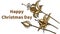 Beautiful Happy Christmas Day Flower Design White Background Illustration Image