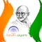 Beautiful Happy Gandhi Jayanti background with mahatma gandhi sketch