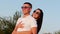 Beautiful Happy Stylish Joyful Young European Cute Couple in Black Glasses with Beautiful Smiles in Each other`s Arms.