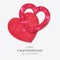beautiful happy valentine s day card with realistic glitter hearts template