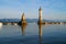 the beautiful harbour of Lindau island on lake Constance in Germany