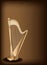 A Beautiful Harp on Dark Brown Background