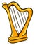 Beautiful harp, illustration, vector