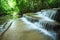 Beautiful hauy mae kamin water falls in deep forest kanchanaburi