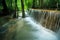 Beautiful hauy mae kamin water falls in deep forest kanchanaburi