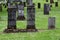 Beautiful headstones in sun and under shade trees, Oakwood Cemetery, Chittenango, New York, 2018