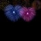Beautiful heart-fireworks. Cute background card. Bright romantic couple fireworks isolated on black. Light love salute
