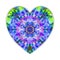 A beautiful heart made of lupine wild flowers collage. Bright mystical heart like a blue, green and voilet crystal for Valentines