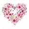 Beautiful Heart-Shaped Arrangement of Pink Flowers and Leaves