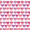 Beautiful hearts rose color pattern watercolor hand sketch