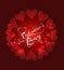 Beautiful hearts valentines day card stylish text