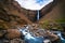 Beautiful Hengifoss Waterfall in Eastern Iceland