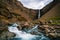 Beautiful Hengifoss Waterfall in Eastern Iceland