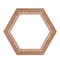 Beautiful hexagonal frame isolated on a white background