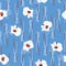 Beautiful hibiscus flower with white brush and red dots line seamless pattern in summer mood in vector EPS10 ,Design for fashion,