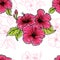 Beautiful Hibiscus Seamless Pattern Vector