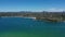 Beautiful high angle aerial drone view of Northern Beaches area of Sydney, New South Wales, Australia. Sydney harbor view from air