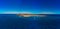 Beautiful high aspect aerial panoramic image of Lobos Island Corralejo