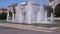 Beautiful High Fountain in the Square in City Park. Slow motion