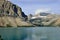 Beautiful high mountains of the Canadian Rockies and an alpine river along the Icefields Parkway between Banff and Jasper