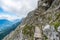 Beautiful hike and climb to the Zugspitze near Ehrwald