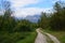 Beautiful hike with the view of the huge Alps mountains