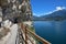 Beautiful hiking trail over garda lake with stunning views