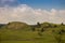 Beautiful hills under the cloudy sky