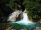 Beautiful Himalayan landscape with waterfall.