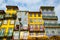 Beautiful historic colorful buildings in the old town of Ribeira in the city of Porto, Portugal