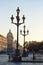 Beautiful historic street lamps on the Palace square