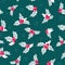 Beautiful Holly Berry seamless pattern, handdrawn creative leaves - christmas background, great for X-Mas themes, banners,