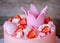 Beautiful home made pink cake with Princess crown