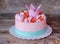 Beautiful home made pink cake with Princess crown