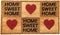 Beautiful Home sweet home peach color coir doormat with hearts