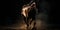 A beautiful horse with a long mane. Portrait in motion. Generative AI. Beautiful horse portrait. Panorama. Banner