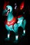 Beautiful horse shaped lamp puppet and natural black background