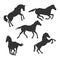 Beautiful Horse Silhouette Graphic Design Template Set