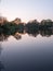 Beautiful hortizontal portrait of a lake with tree reflections d