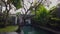 Beautiful hotel courtyard in bali, courtyard with a pool in a villa in bali