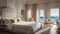 Beautiful hotel room with sea view luxurious elegant residential design interior