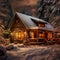 beautiful house in winter season generated by AI tool