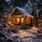 beautiful house in winter season generated by AI tool