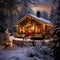 beautiful house in winter season generated by AI tool