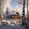 beautiful house in winter season generated by AI tool