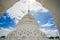 Beautiful Hsinbyume Pagoda Mya Thein Dan or called Taj Mahal of Irrawaddy river, is a large white pagoda built in 1816, located